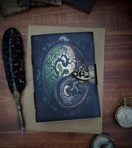 Nature Earth Men's Handmade Vintage Leather Journal Saddle Stitching and Spiral Binding A3 Size - Product Image 2