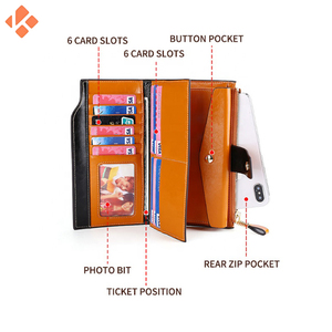 Vente chaude mode en gros marque personnalisée de haute qualité porte-cartes doux homme portefeuille en cuir véritable hommes Long portefeuille pour hommes - Product Image 6