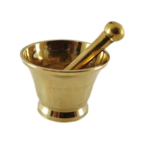 Contenedor de molienda decorativo de latón al por mayor, mortero para triturar pastillas, hierbas, verduras, molinillo de hierbas de Metal EN LA India - Product Image 3