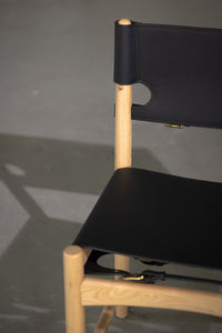 Imapel, marco de madera moderno, silla Safari, asientos de cuero genuino, ecológico, duradero, fácil de limpiar para comedor, muebles para el hogar - Product Image 4