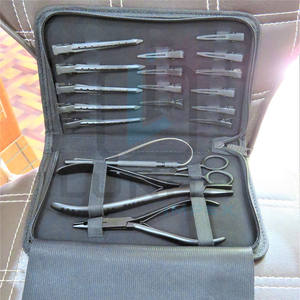 ชุดเครื่องมือต่อผมสำหรับร้านเสริมสวยพร้อมอุปกรณ์เสริมที่ปรับแต่งได้หลากหลายนอกจากนี้ยังมีการติดฉลากแบรนด์แบบกำหนดเองสีดำด้าน - Product Image 2