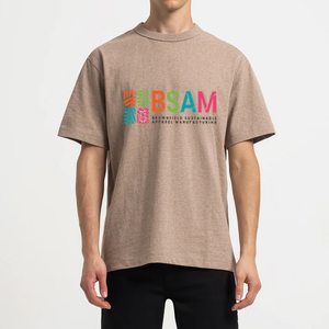 Men's 100% Cotton Knitted Alphabetic Printed Eco-Friendly T-Shirt Crew Neck Drop Shoulder Customized <b>Logo</b> Direct Bangladesh - Product Image 2