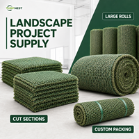 Gazon synthétique hybride Turfnest pour jardin, pelouse, cour, aménagement paysager commercial, gazon vert personnalisé en rouleau jusqu'à 4m x 50m