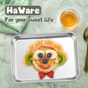 Assiettes pour tout-petits en acier inoxydable assiettes pour enfants plat de dîner en métal pour enfants alimentation cuisson Camping plateau vaisselle réutilisable - Product Image 5