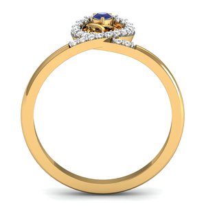 Anillo de latón con circonita azul, chapado en oro de 18k, diseño infinito, estilo bohemio, al por mayor, para mujer - Product Image 6