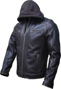 Chaqueta de Motociclismo para Hombre, Estilo Bomber Clásico, Forro Acolchado, Cuero de Oveja de Alta Calidad, Desmontable, para Carreras de Autos - Product Image 2