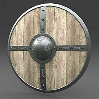 Escudo Vikingo de Estilo Antiguo en Madera Marrón, Escudo de Madera Preparado para Batalla Medieval, Técnica de Soldadura Metálica, Alta Calidad, Modelo de 24 Pulgadas, Regalo