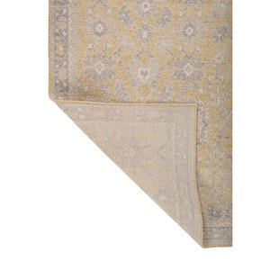 Alfombras de Lana Anudadas a Mano Erbe Gold, Modernas, Estilo Jaipur ZA con Medallón, Diseño Oriental Nuevo para Dormitorio, Hechas de Seda y Poliéster - Product Image 5