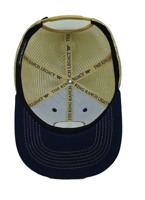 Gorras Trucker de 6 Paneles con Visera Precurvada, Color Azul Marino/Marrón, Modelo 112, Malla y Lona, con Parche Tejido, Personalizadas, de Alto Rendimiento, King Ranch Vietnam