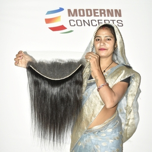 Extensions de cheveux humains vierges bruts non traités, alignés sur la cuticule, tissage droit 13*6, provenant d'un temple indien, du fournisseur - Product Image 6