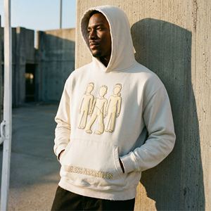 Sudadera con Capucha para Hombre, 500 g/m², Felpa de Algodón Ecológica, Bordada, Estilo Vintage Desteñido al Sol, Corte Holgado - Product Image 1