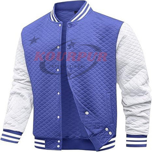 Vestes de baseball pour hommes, vente en gros, printemps, rayées, manches longues, fermeture éclair, col montant, teinture unie, respirantes, écologiques, décontractées pour les jeunes - Product Image 4