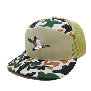 Gorra Snapback con logotipo bordado personalizado de 7 paneles al por mayor, gorra plana con espalda de malla estructurada, sombreros de alta calidad en Vietnam - Product Image 1