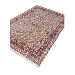 Aalam Hand Knotted <b>Wool</b> Rugs <b>Red</b> & Orange Floral & Abstract Pattern 9x12 Rectangle for Home Entryway Teen Model Pae-5649 - Product Image 2