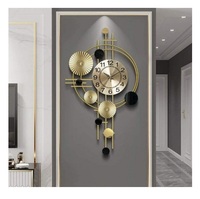 Jam Dinding Quartz Desain Art Deco Terbaru, Besi, Ukuran, Bentuk, Warna, Jarum Dapat Disesuaikan untuk Ruang Tamu, Dekorasi Rumah