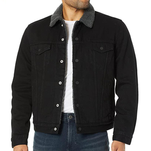 2025 conception personnalisée hommes mode Denim jean solide motif Style droit pour l'hiver personnalisé hommes pantalons décontractés et veste - Product Image 5