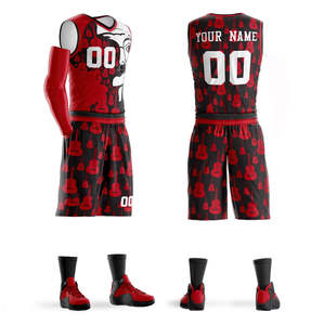 Ensembles de basket-ball légers 100% polyester personnalisables Uniforme à séchage rapide avec logo imprimé et nom du joueur Service OEM - Product Image 2