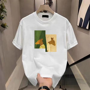 OEM personnalisé poids lourd 100% coton DTG impression coupe normale décontracté logo vierge avant t-shirt pleine impression recadrée hommes - Product Image 6