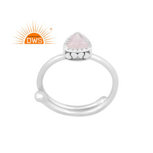 Latest Design Fine <b>Sterling</b> <b>Silver</b> Natural Rainbow Moonstone Gemstone <b>Adjustable</b> <b>Ring</b> Jewelry Manufacturer - Product Image 1