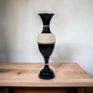 Florero de metal con textura suave con acabado de doble color, perfecto para el estilo festivo del hogar y centros de mesa elegantes - Product Image 4