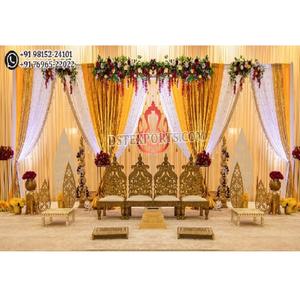 La mayoría de las sillas Mandap de tendencia para bodas, muebles Mandap de boda india, juego de sillas Mandap de boda con tema de Bollywood, EE. UU. - Product Image 1