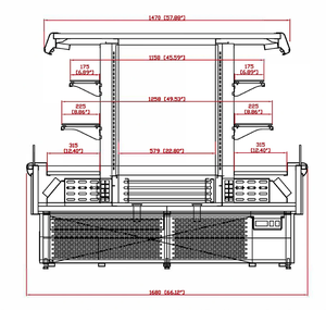 (ST) Exhibidor de cortina de aire abierto multideck negro de 67'' para isla - 208V - Product Image 3
