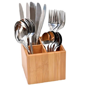 Venta al por mayor Cuchillo de madera Tenedor Cuchara Caja de Kraft Natural Cubiertos de bambú Cubiertos de madera desechables - Product Image 1