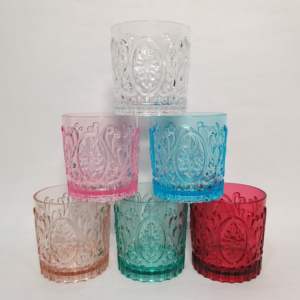 14 oz Vintage Embossed Floral Classic Acrylic Drink <b>Tumblers</b> for Home Party Restaurant - Product Image 4