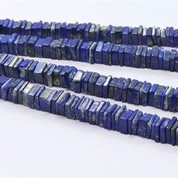ลูกปัดลาบราดอไรต์ทรงสี่เหลี่ยมแบนสีฟ้าขนาด5มม. คุณภาพสูงลูกปัดบางละเอียดของ Lapis heishi Cube 16 "เส้น-พลอยธรรมชาติ - Product Image 2