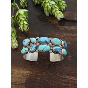 Bracelet manchette tendance Fred Francis Golden Hills en turquoise et argent sterling - Product Image 1
