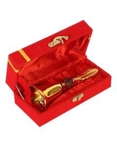 Cloche de temple domestique avec boîte pour Ghanti de Pooja Mandir, Cadeaux de retour, Couleur : Doré - Product Image 3