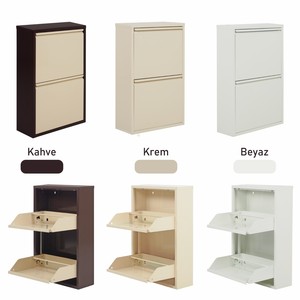 ALVEON Moderno Armario para Zapatos de Acero de 2 Niveles, Montado en la Pared, 0.6mm de Grosor, Superficie Texturizada de PEI, Fácil de Instalar, ¡Nuevo! Hecho en Turquía - Product Image 4