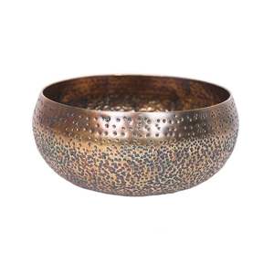 Plateau sur pied martelé de style vintage, vaisselle élégante pour les collations, les salades, les desserts, usage quotidien, fêtes et décoration intérieure - Product Image 3