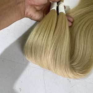 Meilleure vente Cuticule alignée Extensions de cheveux indiens brésiliens naturels en vrac Blonde Wave Style New Natural Straight Wholesale Raw - Product Image 2
