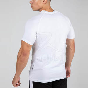 Venta al por mayor de los hombres personalizados de secado rápido Fitness camiseta de poliéster en blanco ajustado Athletic Gym Sport camiseta de entrenamiento - Product Image 2