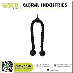 Accessoire d'équipement de Fitness de corde de triceps tressée en Nylon noir résistant pour des cibles d'exercice de gymnastique à la maison Triceps Biceps dos - Product Image 2