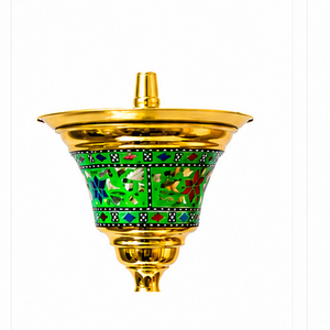 Cachimba Ovalada de Latón Árabe de Lujo, Chapada en Oro con Decoración de Mosaico de Madreperla - Product Image 2