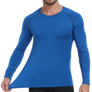 T-shirts Rash Guard à col rond à manches longues Nouveau produit Coupe ajustée Protection de la peau pour les activités de plein air Rash Guard pour hommes - Product Image 2