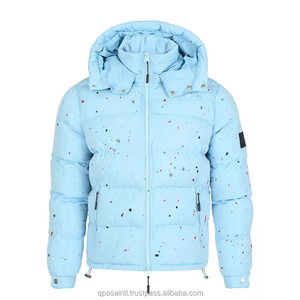 Wholesale Custom Coated Front Logo Waterproof Eco-Friendly Thick Winter Puffer <b>Jacket</b> with <b>Padded</b> <b>Hood</b> and Bubble Design Unisex - Product Image 2