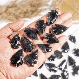 Puntas de flecha de obsidiana negra premium, piedras semipreciosas para meditación y decoración, las más vendidas al por mayor. - Product Image 3