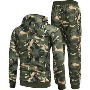Ensemble de survêtement 2 pièces pour homme, camouflage écologique, nouvelle collection, à capuche, athlétique, personnalisé, streetwear décontracté, coupe ajustée, vente en gros - Product Image 4