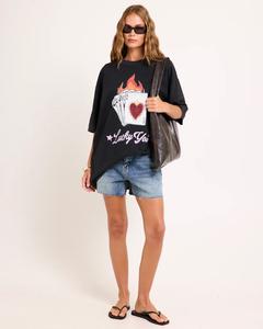 Camiseta Holgada de Verano para Mujer, Estilo Urbano Ecológico, con Hombros Caídos, Estampado Gráfico en la Parte Delantera y Trasera - Product Image 5