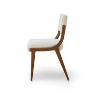 Chaise de salle à manger moderne avec structure en teck massif et revêtement en velours, portable, adaptée à l'intérieur et à l'extérieur, pour la maison, le bureau, le parc, l'appartement