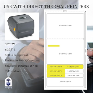 ฉลากยาเปล่า RX-Direct Thermal P08 (4/8/14 ม้วน) สีขาว/สีเหลืองไฮไลท์ ทนต่อการขีดข่วนและรังสียูวี พร้อมกาวในตัว - Product Image 3