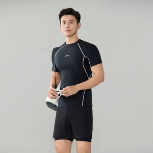 Vêtements de sport en molleton d'hiver avec logo personnalisé pour hommes, chemises à manches longues, hauts de course, fitness, compression, demi-fermeture éclair, Rashgard - Product Image 2
