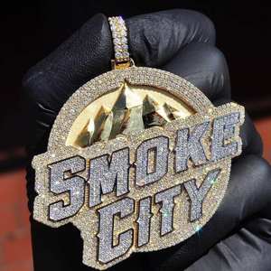 VVS Moissanite Hip-Hop Corte redondo Diamante Colgante Ice Out Joyería para hombres Plata de Ley 925 - Product Image 3