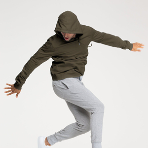 Sweat-shirt à capuche 100% coton crocheté pour hommes, imprimé bouffant, col doublé, pull-over surdimensionné Streetwear - Product Image 2