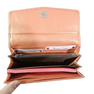 2024 gros portefeuille en cuir véritable dames longue pochette décontractée fermeture éclair multi-cartes portefeuilles pour femmes en cuir femmes sacs à main - Product Image 1