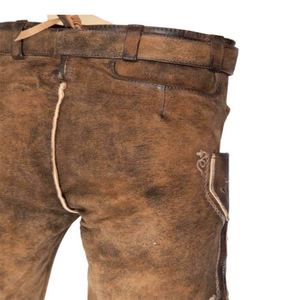 Custom Eco-Friendly High Street Wear Lederhosen Durable Soft Fabric Embroidered <b>Shorts</b> with Pockets Solid Pattern Design - Product Image 5