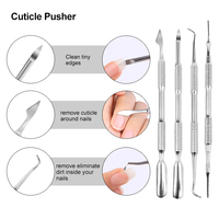 Fournitures professionnelles pour ongles en gros : Outils durables et écologiques en acier inoxydable double face – Meilleur repousse-cuticules et coupe-callosités